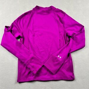 Under Armour All Season Fitted Mock Neck Women's Size L Pink Long Sleeve Top
